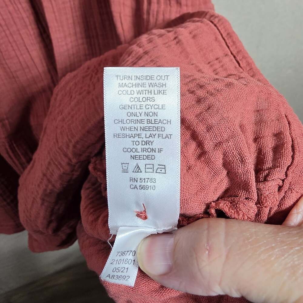 Maurices Rusty Red Sleeveless Button Sundress Midi Size L Tiered Lagenlook - Picture 8 of 8